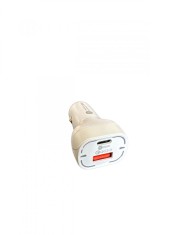 &Icirc;ncărcător auto cu LED, 20W fast charge, dublu USB-A și USB-C, compatibil iPhone și Samsung, 12&ndash;24V