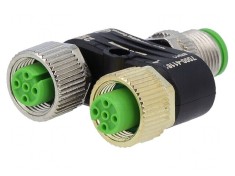 Adaptor T M12 tată, M12 mamă x2 A-DeviceNet/CANopen