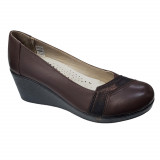 Pantofi dama negri si maro cu platforma din piele naturala BIO FLEX