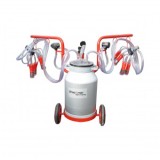 Aparat de muls vaci 2 posturi bidon 40L aluminiu cu vid in cadru(vacuum) Breckner Germany