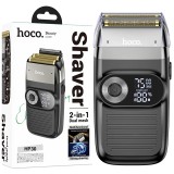 Cumpara ieftin Aparat de Ras Electric 2 in 1, Hoco HP30 Shaver Dual Mesh, 1400mAh, Autonomie 2 Ore, Afisaj digital, Negru