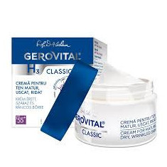 Crema pentru ten matur, uscat, ridat Gerovital H3 Classic 55+, 50 ml, Farmec