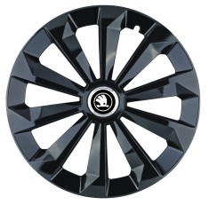 Set 4 capace roti pentru Skoda Nou Alb-Negru, model Fame Black, R14 foto