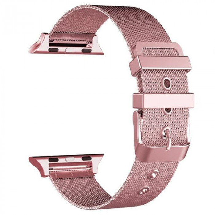 Curea tip Milanese Loop, compatibila Apple Watch 42mm, Hot Pink
