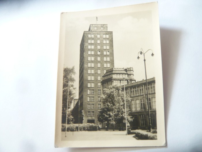 Fotografie mica DDR 1958 Sediul Zeis Jena , 9x6,6cm