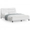 vidaXL Cadru de pat cu tăblie, alb, 140x190 cm, piele ecologică