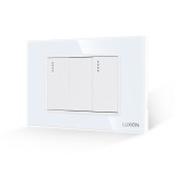 Cumpara ieftin Intrerupator Dublu Mecanic LUXION cu Rama din Sticla, Standard Italian, 3M SmartElectro IntelligentHouse