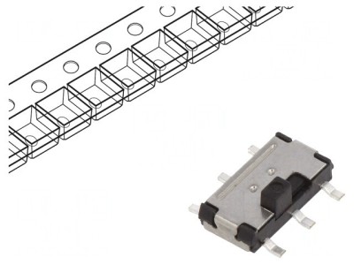 Comutator Glisant DPDT ON-ON SMT 0,1A 12V foto