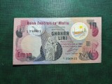 MALTA 10 LIRI 1967 SUPERBĂ