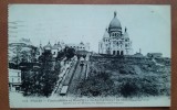 Carte postala, Paris, Funicularul si Basilica Sacre Coeur, 1925