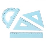 Set Instrumente Geometrice, Keep Colour, Miniset, Bleu, 4 Bucăți, Oem