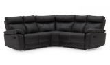 Coltar fix cu mecanism Recliner tapitat cu piele ecologica Positano Black, l217xA94xH98 cm