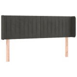 Cumpara ieftin Tablie de pat cu aripioare gri inchis 147x16x78/88 cm catifea