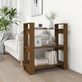 VidaXL Bibliotecă/Separator cameră, maro miere, 80x35x91 cm, lemn pin