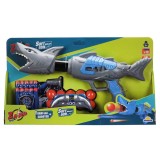 Arma de jucarie cu 10 sageti si bile din burete, Zapp Toys, Shark, Gri