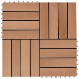 Placi podea, 11 buc., culoare tec, 30 x 30 cm, WPC, 1mp GartenMobel Dekor, vidaXL