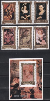 Coreea de Nord 1981 - Picturi de Peter Paul Rubens, Serie + Colita, MNH foto