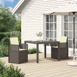 vidaXL Scaune de Dining pentru Grădină 2 pcs Gri deschis și Crem PP 8000010