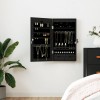 VidaXL Dulap de bijuterii cu oglindă de perete, negru, 37,5x10x67 cm 353221