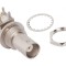 Conector BNC soclu mamă unghi 90&deg; 50&Omega; THT PTFE aurit