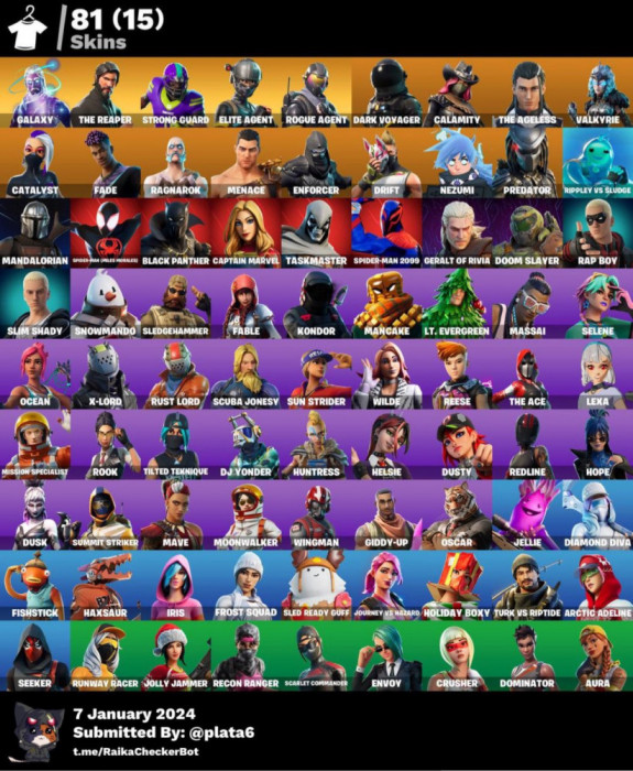 Cont Fortnite , 81 skins ,Discord: PaulPopa_1144 OFERTA !!!!