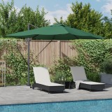 vidaXL Umbrela cantilever Roma cu LED-uri Verde 352x251x265 cm Aluminiu