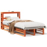 Cumpara ieftin Cadru pat fara saltea, maro ceruit, 75x190 cm, lemn masiv pin