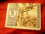 Timbru local de caritate Spania 1945 - Zaragoza -Pro Seminario -Aviatie , stamp.