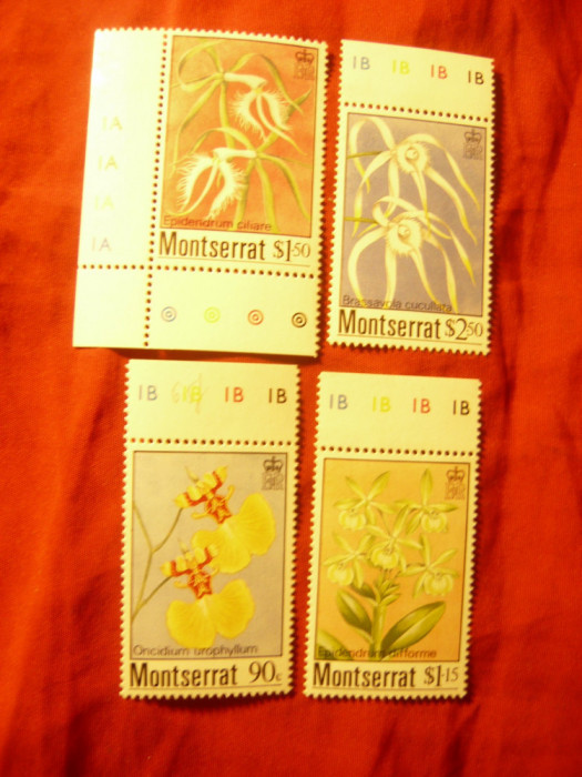 Serie Montserrat - Flori - Orhidee , 4 valori