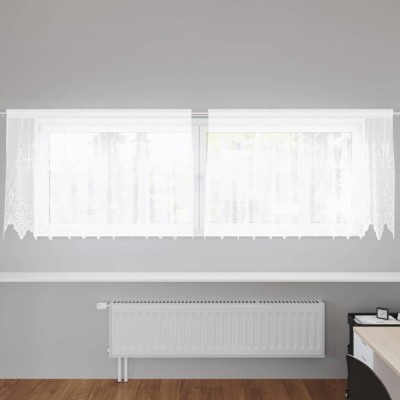 vidaXL Perdele cu perdele Alb 500x100cm Poliester 4107893 foto