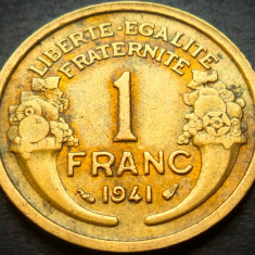 Moneda istorica 1 FRANC - FRANTA, anul 1941 *cod 4862 A = excelenta!