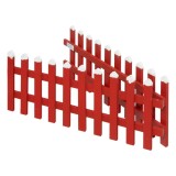 Gard decorativ din lemn, decor Craciun, 90x20x4 cm, rosu Household NewTrend