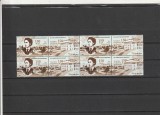 ROMANIA 2002 LP 1589 ZIUA MARCII POSTALE ROMANESTI BLOC DE 4 TIMBRE MNH NESTAMPILAT