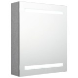 Cumpara ieftin Dulap de baie cu oglinda si LED, gri beton, 50x14x60 cm