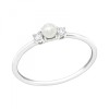 Inel Argint 925 cu Cristale Zirconiu White, Marimea 52, Dubla Piatra, Cutie Cadou