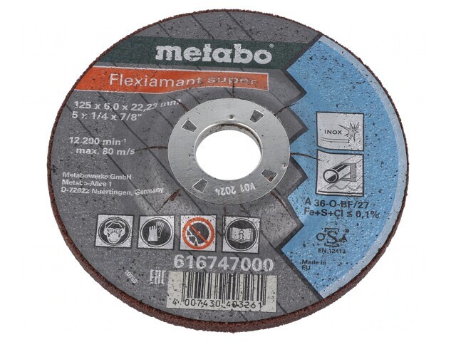 Disc de șlefuire 125mm 22.2mm 6mm