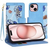 Husa personalizata fete iPhone 15 Techsuit FlipCraft, bleu