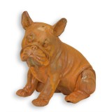 Buldog-statueta din fonta antik rusty RC-100