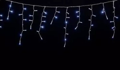 Instalatie luminoasa cu turturi 100 LEDuri albe lumina rece cu jocuri de lumini cablu transparent WELL foto