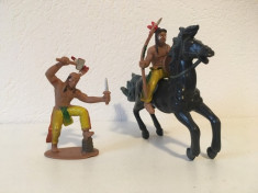 3 figurine indieni si cal, deosebite, cauciuc foto