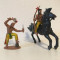 3 figurine indieni si cal, deosebite, cauciuc