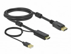 Cablu Delock Display Port - HDMI Black foto