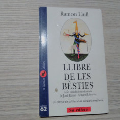 RAMON LULL (autograf) - Llibre de les Besties - 1995, 107 p.; lb. spaniola