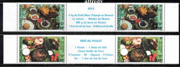POLINEZIA FRANCEZA 1987, Gastronomie, Fructe, serie neuzata, MNH, 02