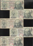 Rar! Set Mexic 5 x 10 pesos semnaturi/ani diferiti F-VF