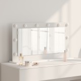 vidaXL Oglindă de toaletă cu lumini LED Albă 80x45x18 cm