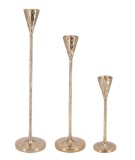 Set 3 sfesnice aluminiu auriu Sagar &Oslash;9,5x31h; &oslash;13x46h; &oslash;13x58h