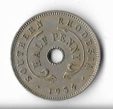 Moneda half penny 1934 - Southern Rhodesia