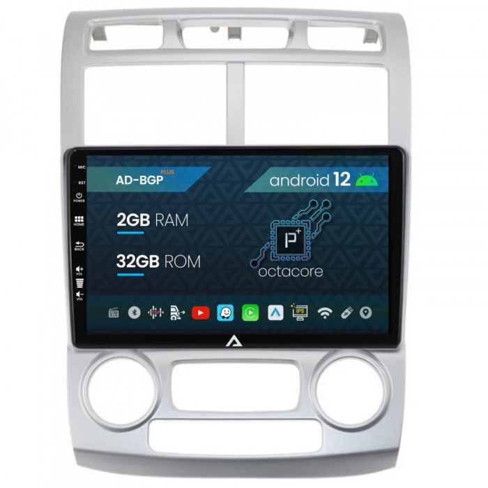 Navigatie Kia Sportage (2005-2010) M AC, Android 12, P-Octacore 2GB RAM + 32GB ROM, 9 Inch - AD-BGP9002+AD-BGRKIT148