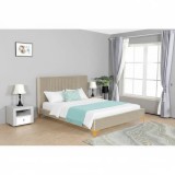 Cumpara ieftin Pat Elegance 160x200 cm Tapitat Catifea Camel Somiera Inclusa (cod ML 2001)